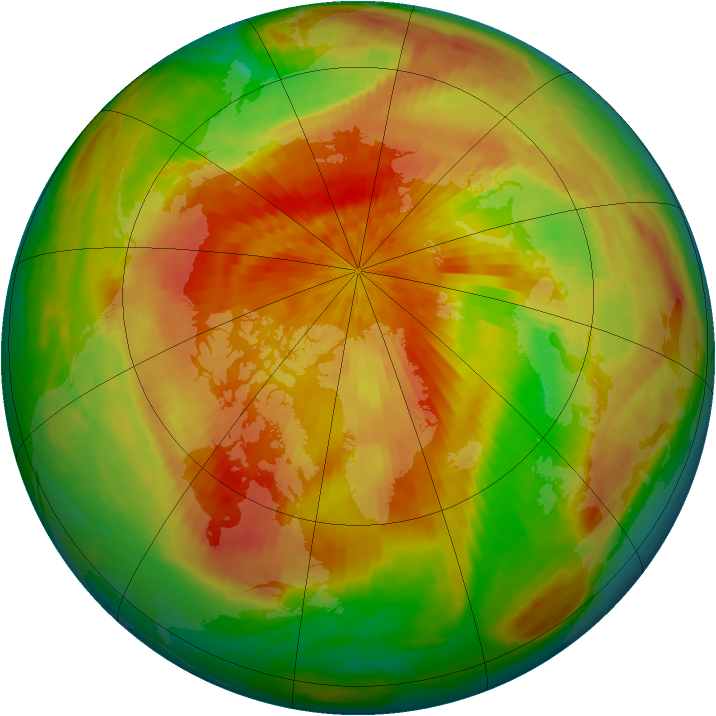 Arctic ozone map for 10 April 2002